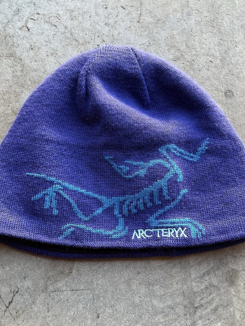 Arc'teryx Bird Head Toque Beanie Merino Wool Fleece Lined Vintage Rare Blue